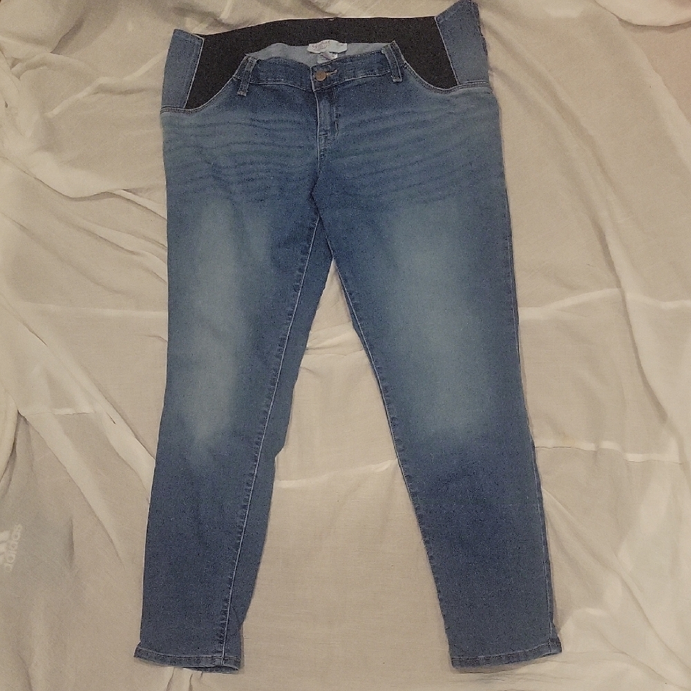 Isabel Maternity by Ingrid & Isabel Blue Skinny Jeans with Stretch Waistband